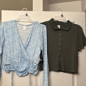 No Boundaries Juniors’ Surplice Ruched Tie Front Top Size XXXL